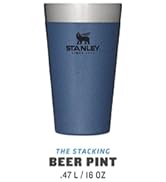 Stanley Adventure Stacking Beer Pint 0.47L - Travel Mug Keeps Beer Cold For 4 Hours - Stainless S...