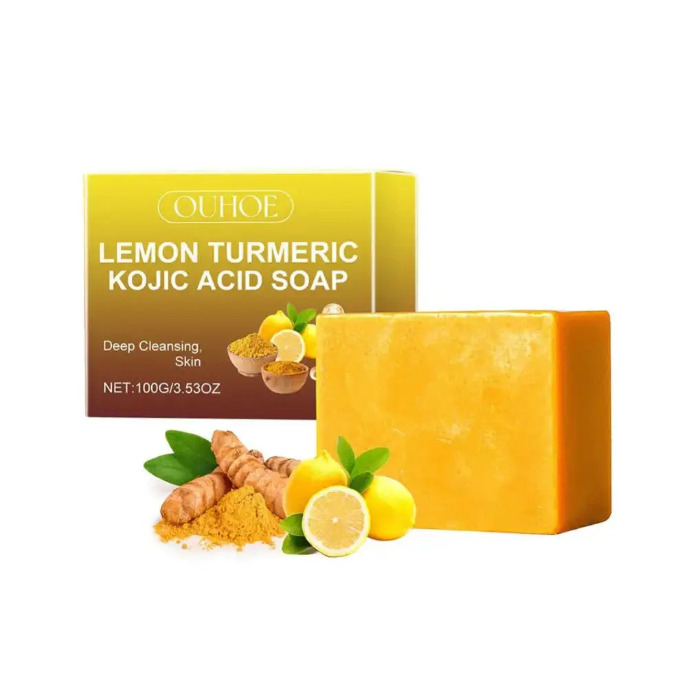 100g Lemon Turmeric Kojic Acid Soap Natural Brightening Improves Dull - Other