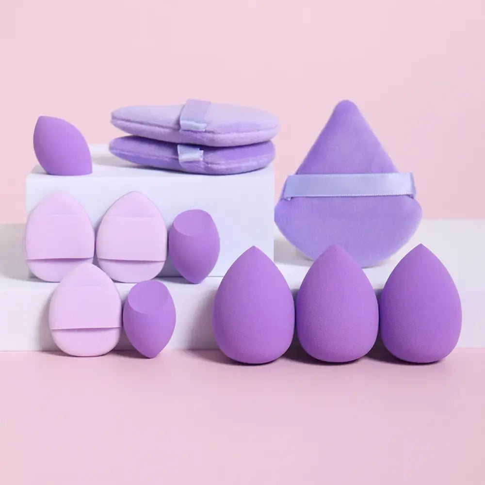 12-Piece All-Purpose Makeup Sponge Set Made of 3 Loose Powder Puffs - Other