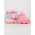 12-Piece All-Purpose Makeup Sponge Set Made of 3 Loose Powder Puffs - Pink - Other