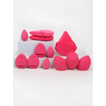 12-Piece All-Purpose Makeup Sponge Set Made of 3 Loose Powder Puffs - Rose Red - Other