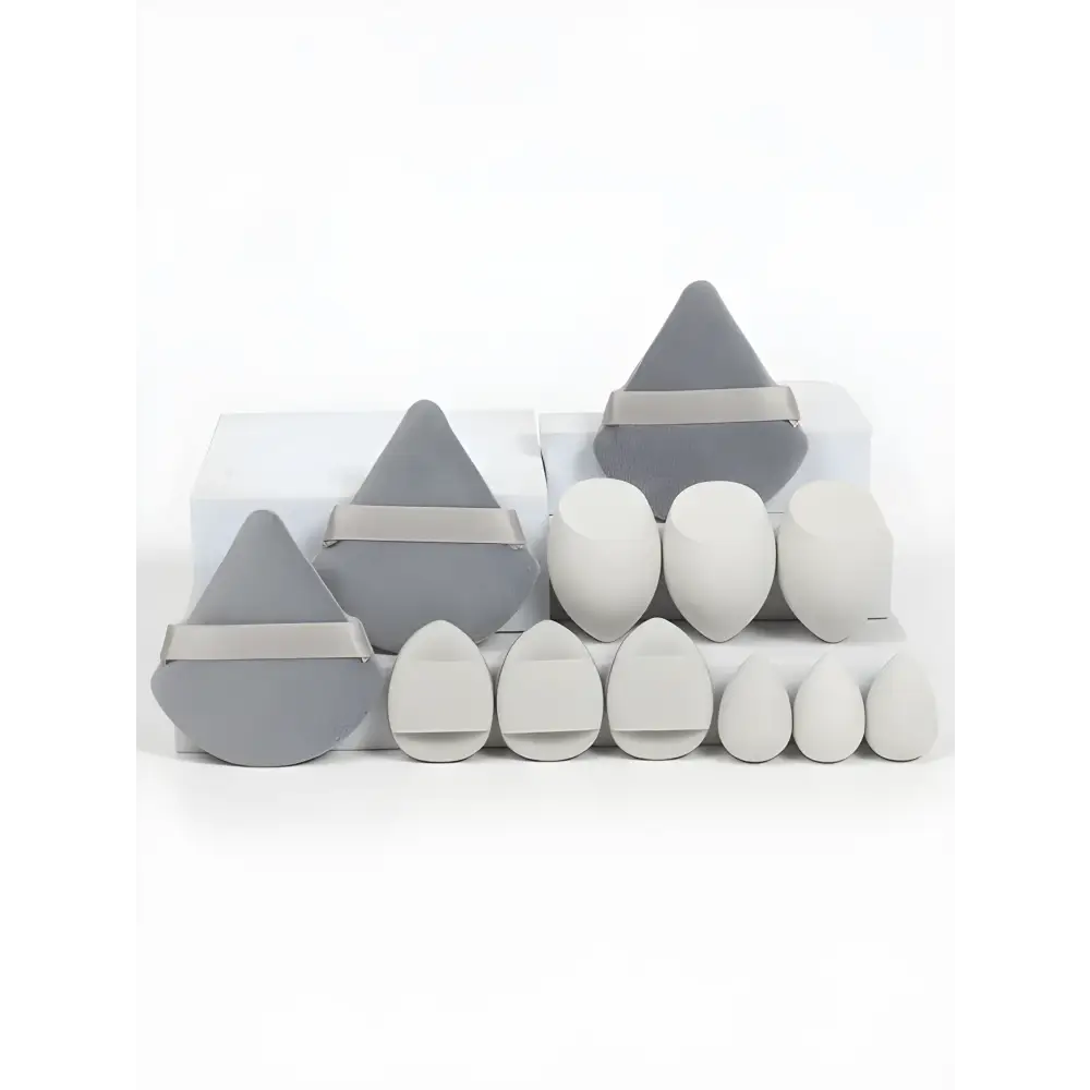 12-Piece All-Purpose Makeup Sponge Set Made of 3 Loose Powder Puffs - grey - Other