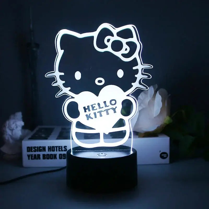 16 Colors Creative Sanrioed Hello Kitty Kuromi Cinnamoroll Figure 3D Night Light Girl Kawaii Atmosphere Light