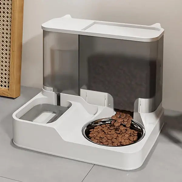 Automatic Dog Cat 2 in1 Feeder Food Water Dispenser Bowl for effortless pet feeding