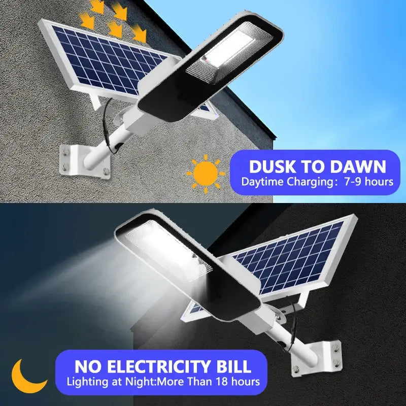 Powerful Solar Light with panel and remote for outdoor solar street lighting