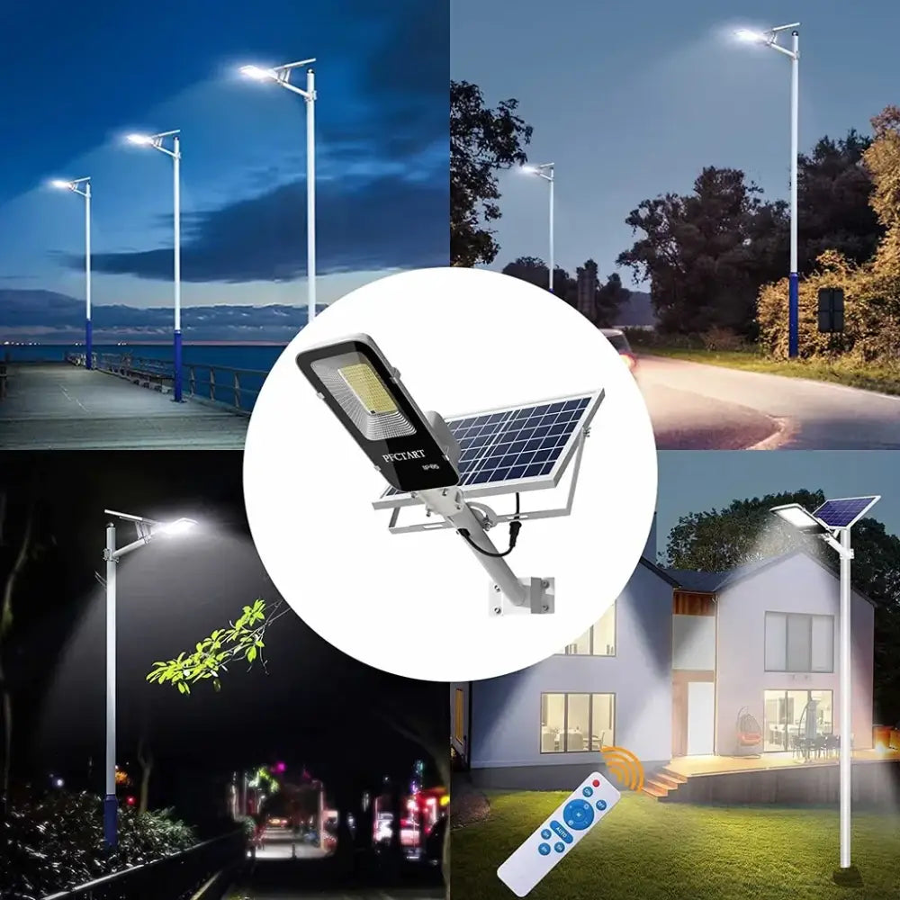 Powerful solar light for outdoor use, showcasing a solar street light with waterproof features