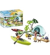 Playmobil Family Fun 71425 tents, camping, exciting nature adventure at the campsite with canoe trip...