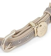 Nina Woof London Vegan Leather Dog Collar - Padded Luxury Dog Collar with Adjustable Buckle - Col...