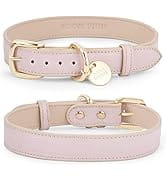 Nina Woof Milan Vegan Leather Dog Collar - Padded Luxury Dog Collar with Adjustable Buckle - Coll...