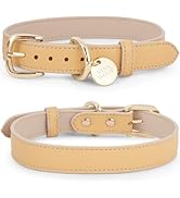 NINA WOOF - Copenhagen Dog Collar | Genuine Vegan Soft Leather Classic Luxury Padded for XS S M L...