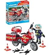 Playmobil Action Heroes 71466 fire engine bike at the scene of an accident, fast ride to use, with a lot of