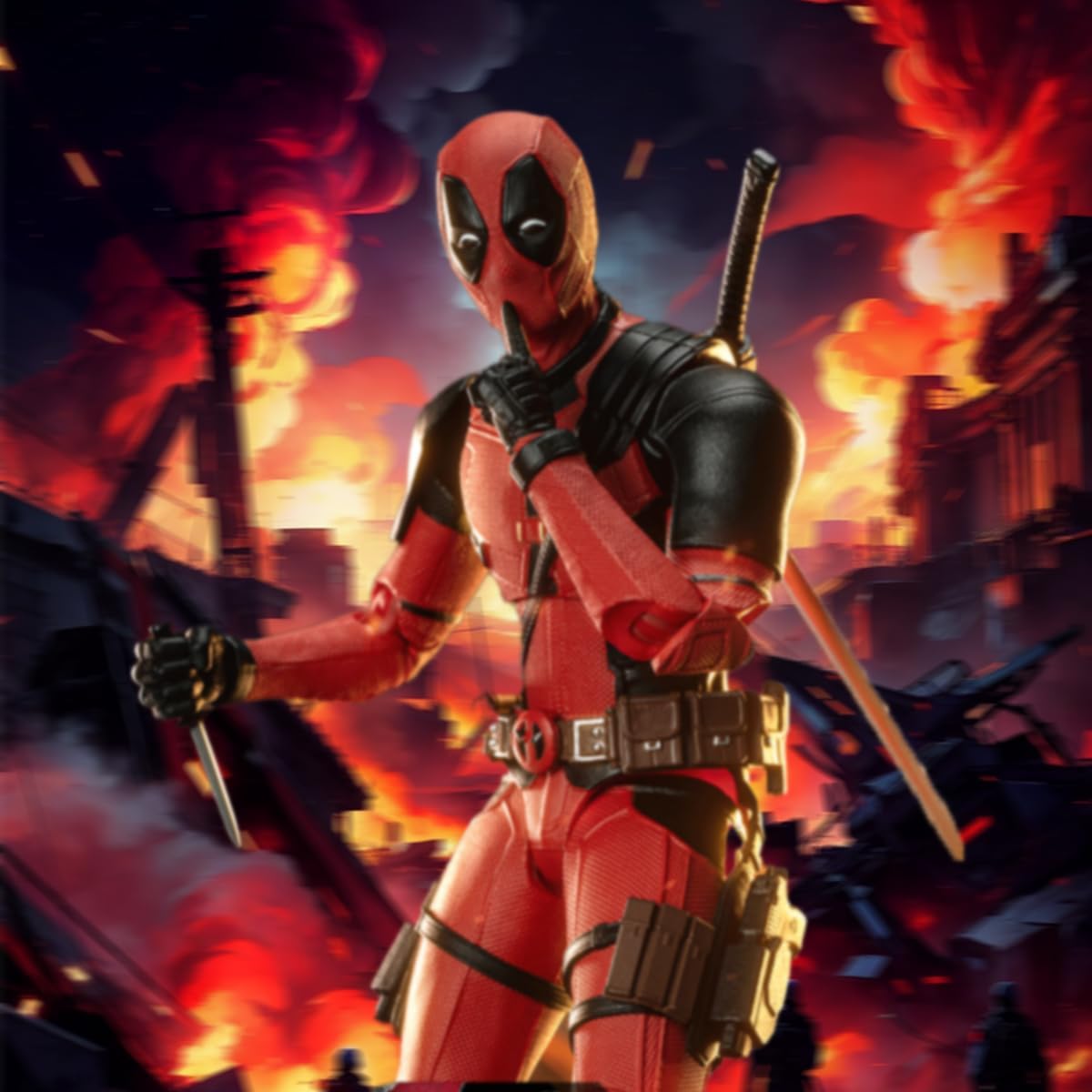 Deadpool action figure from HiPlay ZD Toys Movie Edition 1/10 scale collectible set