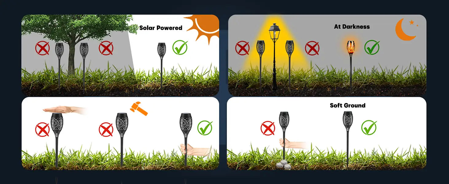 12LED Solar Flame Lights Outdoor