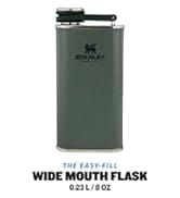 Stanley Classic Wide Mouth Flask 0.23L with Never-Lose Cap - Wide Mouth Stainless Steel Hip Flask...