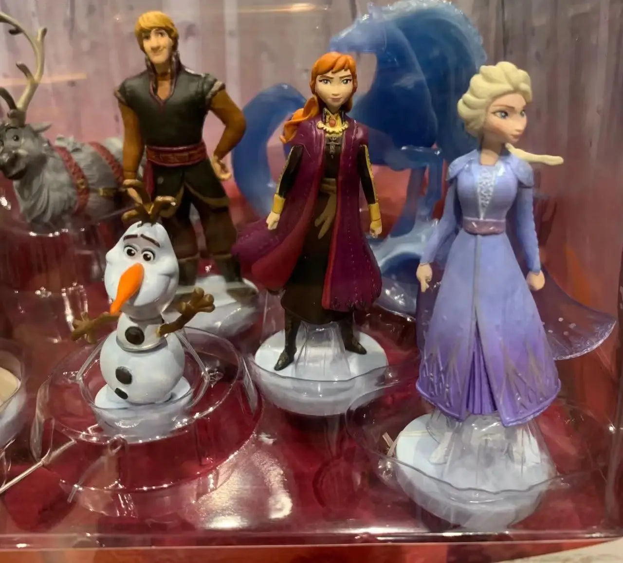 Disney Frozen II Deluxe Figurine Set Cartoon Character Elsa Anna Kristoff Desktop Ornaments Collectible Model Boxed