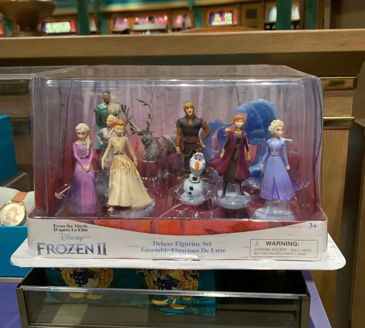 Disney Frozen II Deluxe Figurine Set Cartoon Character Elsa Anna Kristoff Desktop Ornaments Collectible Model Boxed