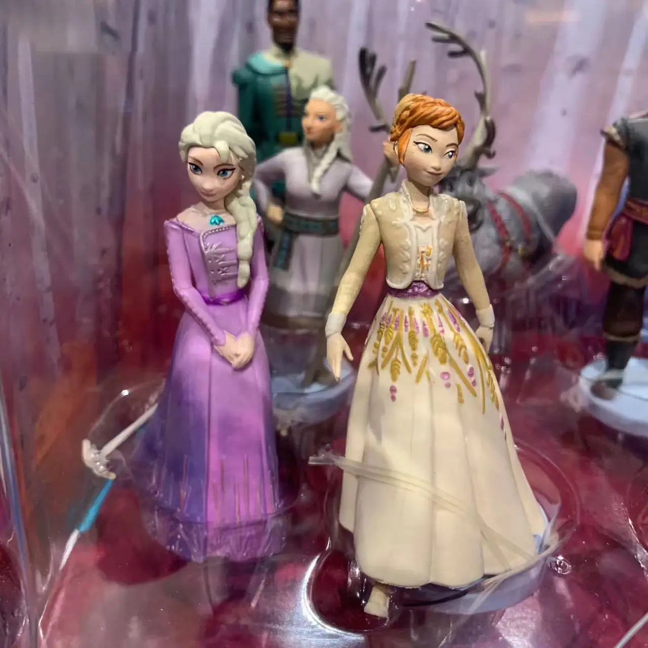 Disney Frozen II Deluxe Figurine Set Cartoon Character Elsa Anna Kristoff Desktop Ornaments Collectible Model Boxed