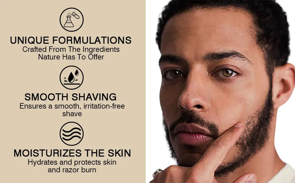Men Shaving Cream Natural Formula Smooth Moisture Shave Cream Gentle Non-irritating Beard Shave Foam Product for Types