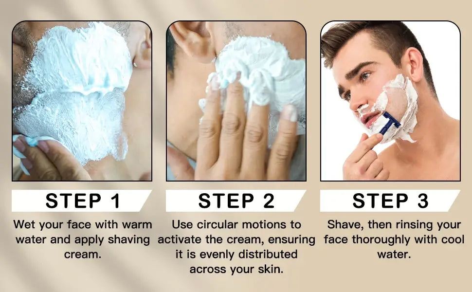 Men Shaving Cream Natural Formula Smooth Moisture Shave Cream Gentle Non-irritating Beard Shave Foam Product for Types