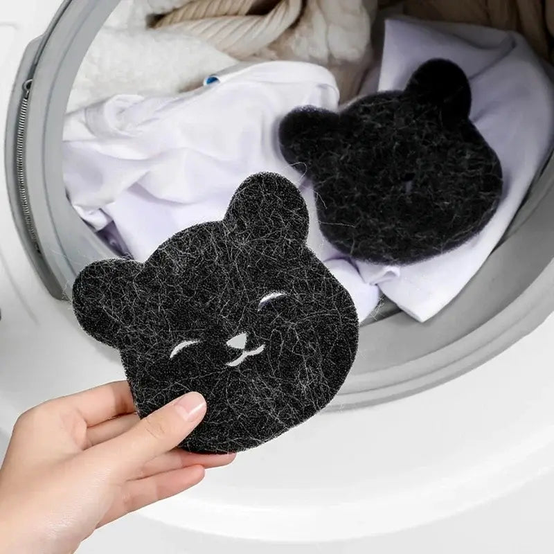 2/4pcs Laundry Ball Washing Machine Lint Catcher Bear Shape Pet Hair Remover Reusable Clothes Sofa Cat Dog Hair