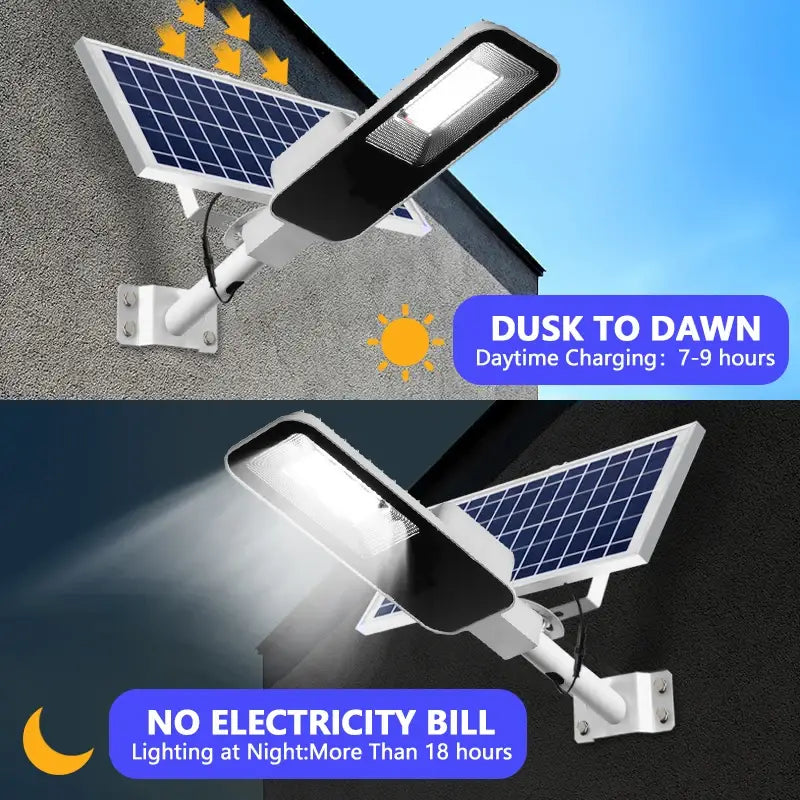 200W Powerful Solar Light Outdoor Solar Street Light 6000mah Waterproof Automatic Dusk to Dawn Street Light For Garage