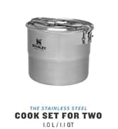 Stanley Adventure Stainless Steel Camping Cooking Set for Two 1.0L / 1.1 QT with Bowls and Sporks...