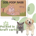 AiTodos 600PCS Dog Poop Bags in kraft carton, portable dog poo bags in five colors