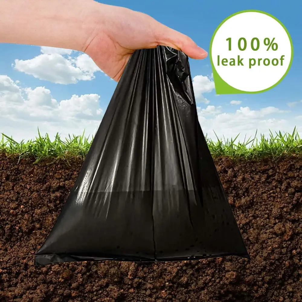 Black leak-proof AiTodos 600PCS Dog Poop Bags ideal for outdoor use