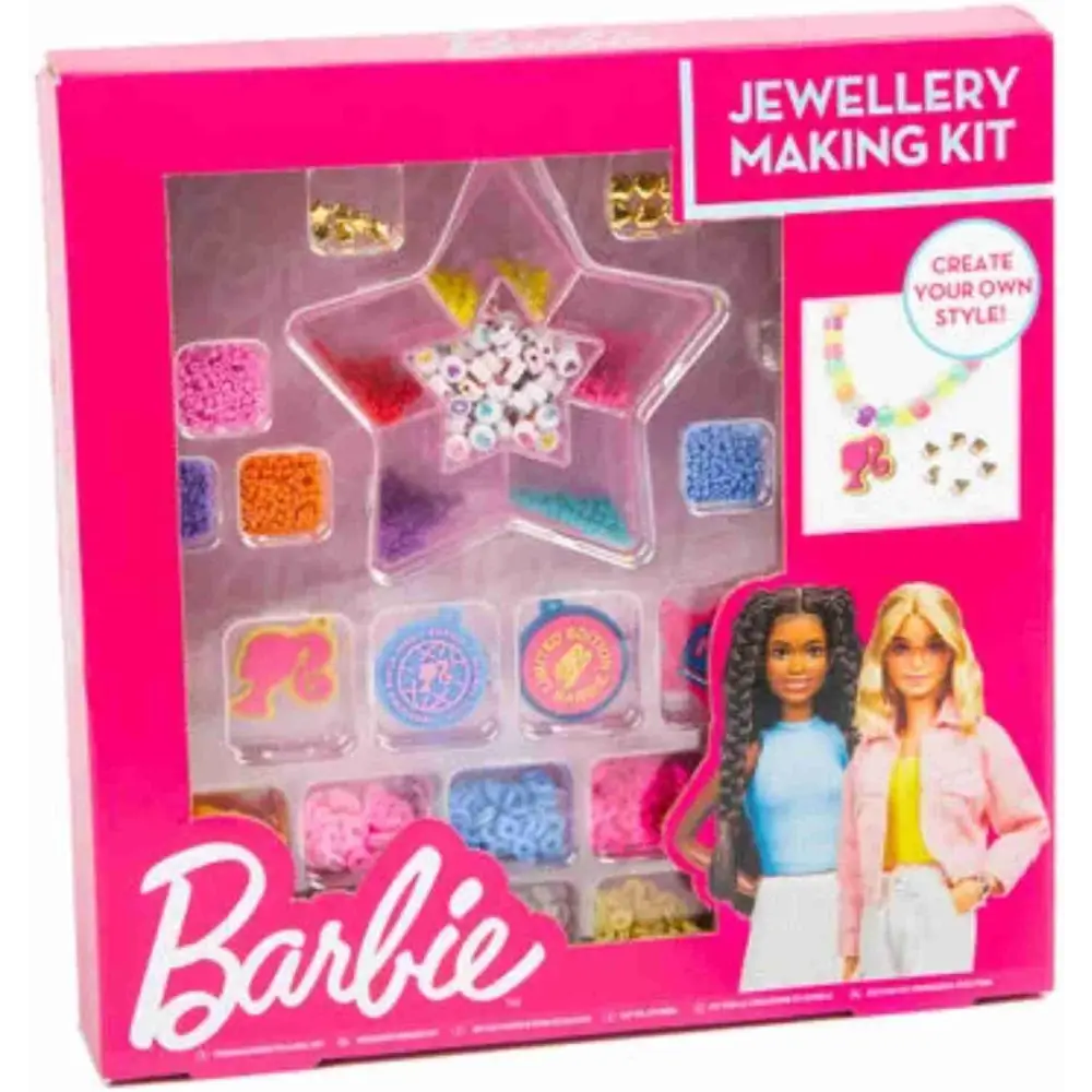 Barbie Jewellery Making Kit Create Your Own Style Multicoloured Beads and Charms Set