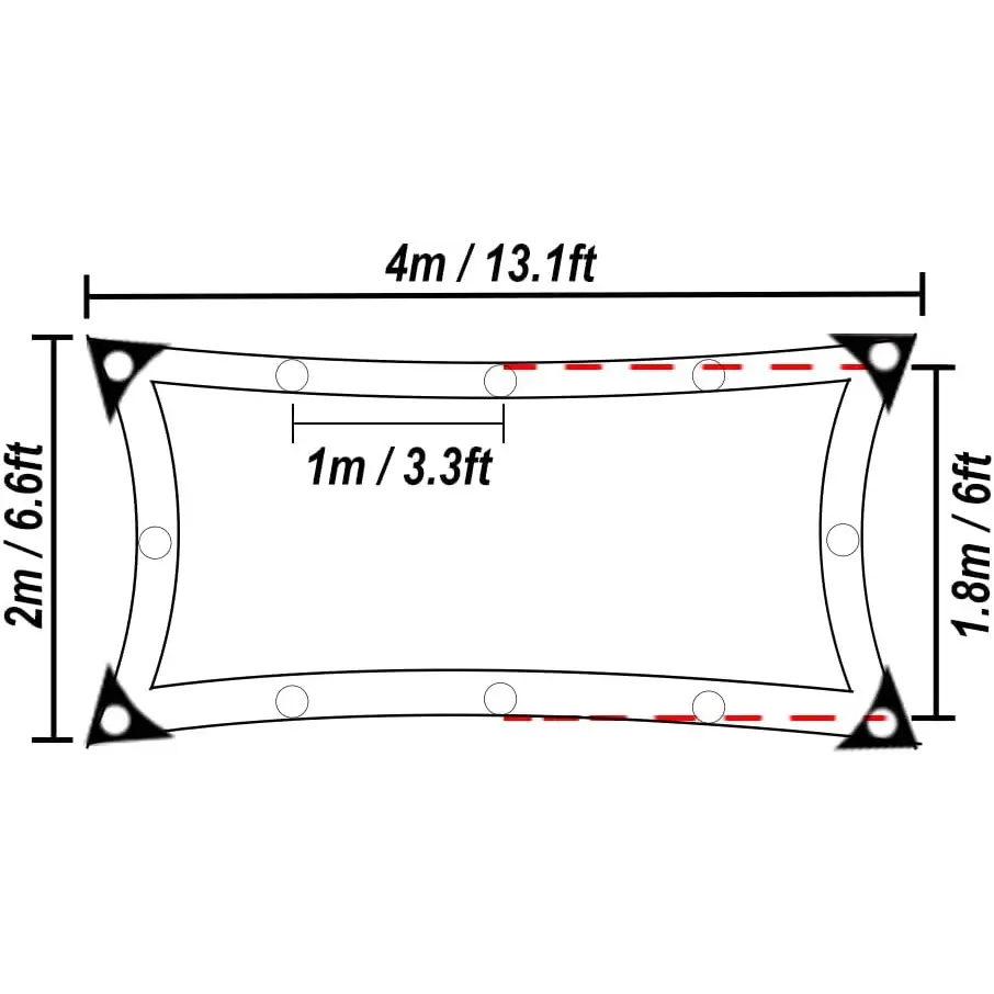 Rectangular Greenhouse Shading Net with Grommets dimensions for Garden and Plant Protection