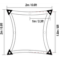 Curved-edge square shade sail with dimensions for BeGrit Greenhouse Shading Net outdoor use