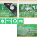 Green mesh tarp with grommets for greenhouse shading and sunblock garden protection