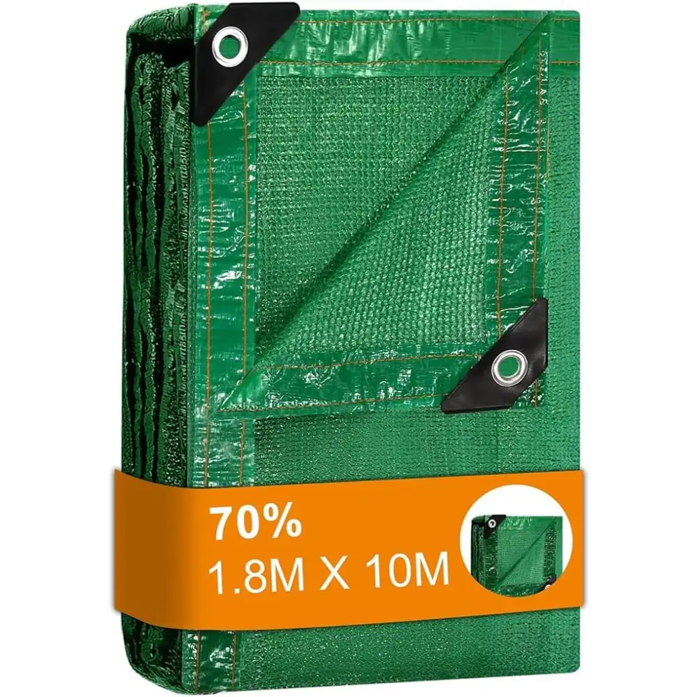 Folded green tarp for BeGrit Greenhouse Shading Net with Grommets 1.8m x 2m