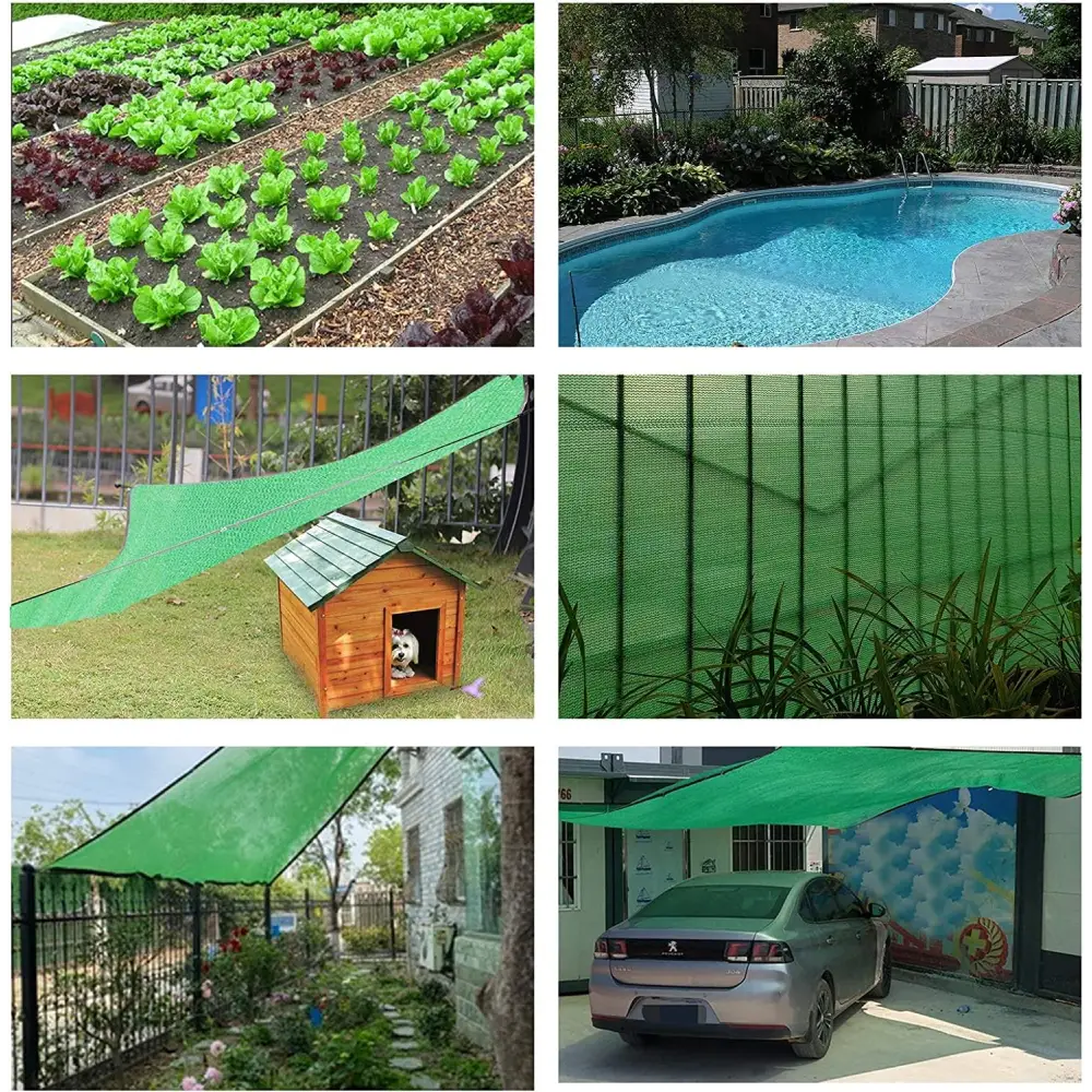 Outdoor shade solution with UV resistant greenhouse shading net for garden plants