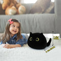 Black Cat Plush Pillow Kawaii Plush Kitten Soft Toy Comfortable Stuffed Animal Hugging Pillow Cute Stuffed Cat Doll