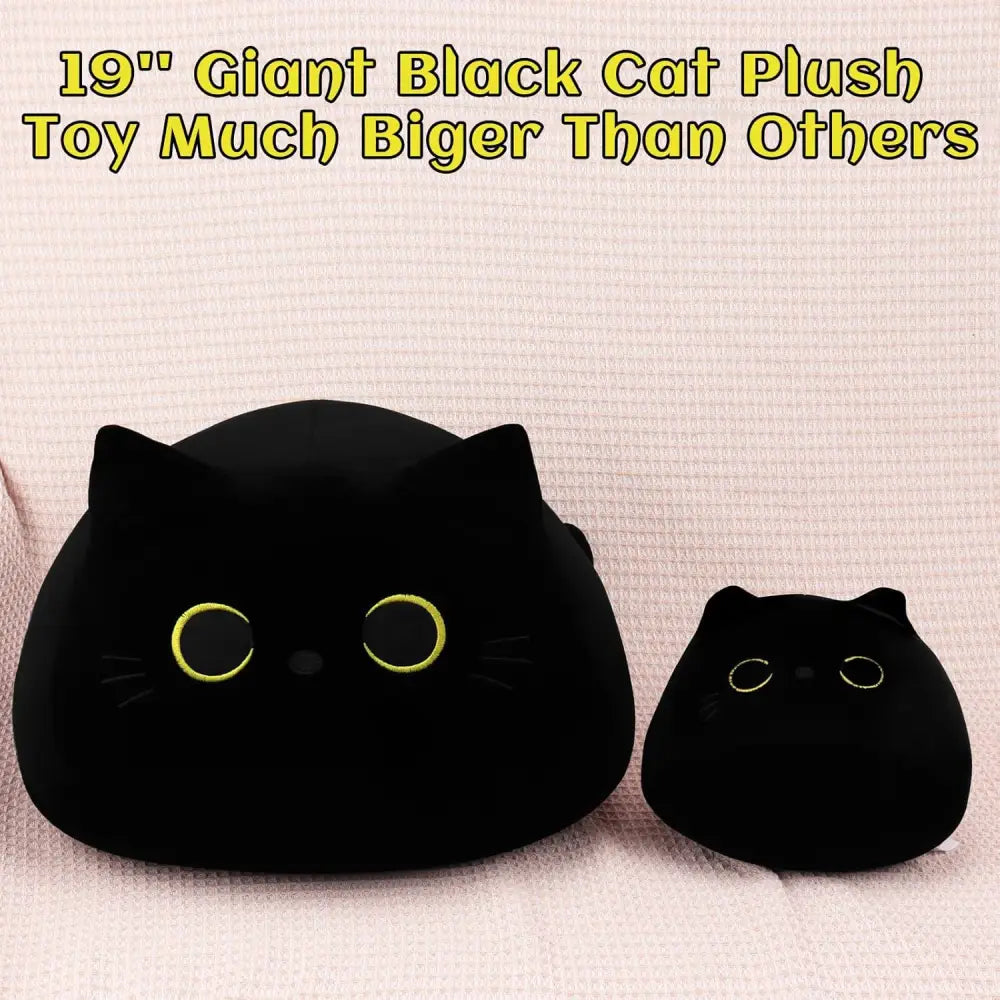 Black Cat Plush Pillow Kawaii Plush Kitten Soft Toy Comfortable Stuffed Animal Hugging Pillow Cute Stuffed Cat Doll