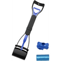 Ceasyde Long Handle Dog Pooper Scooper in black and blue, folding portable solid design