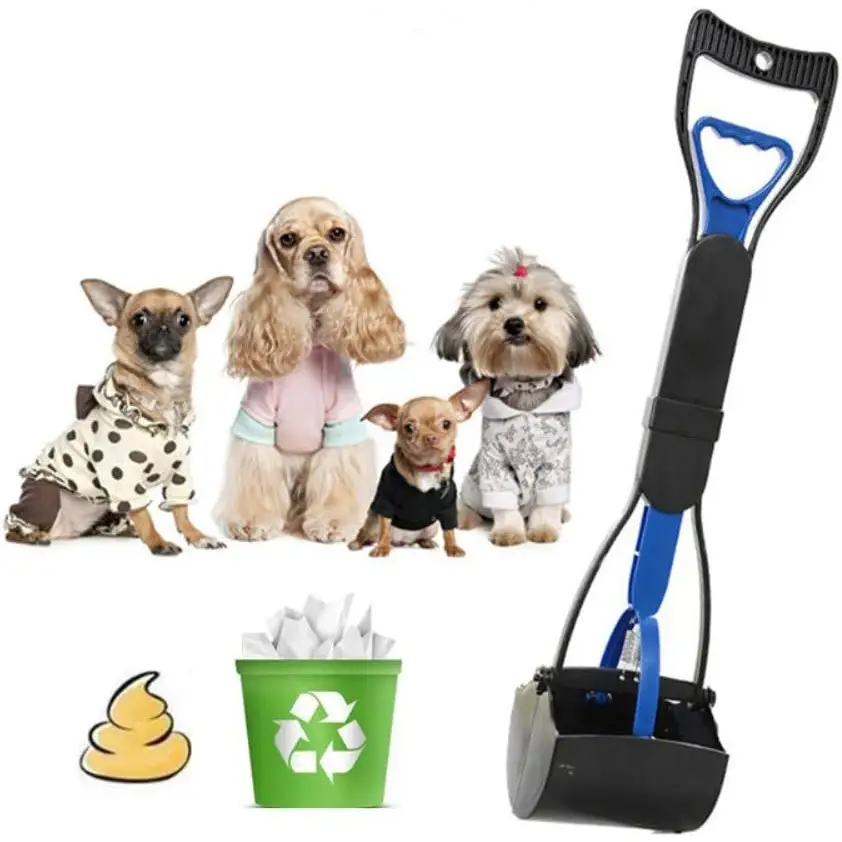 Black and blue Ceasyde Long Handle Dog Pooper Scooper for convenient waste removal