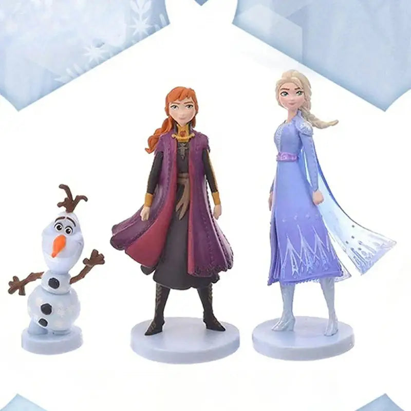 Disney Frozen II Deluxe Figurine Set Cartoon Character Elsa Anna Kristoff Desktop Ornaments Collectible Model Boxed