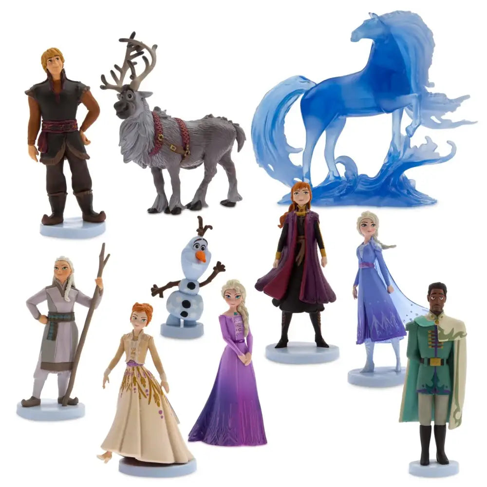 Disney Frozen II Deluxe Figurine Set Cartoon Character Elsa Anna Kristoff Desktop Ornaments Collectible Model Boxed