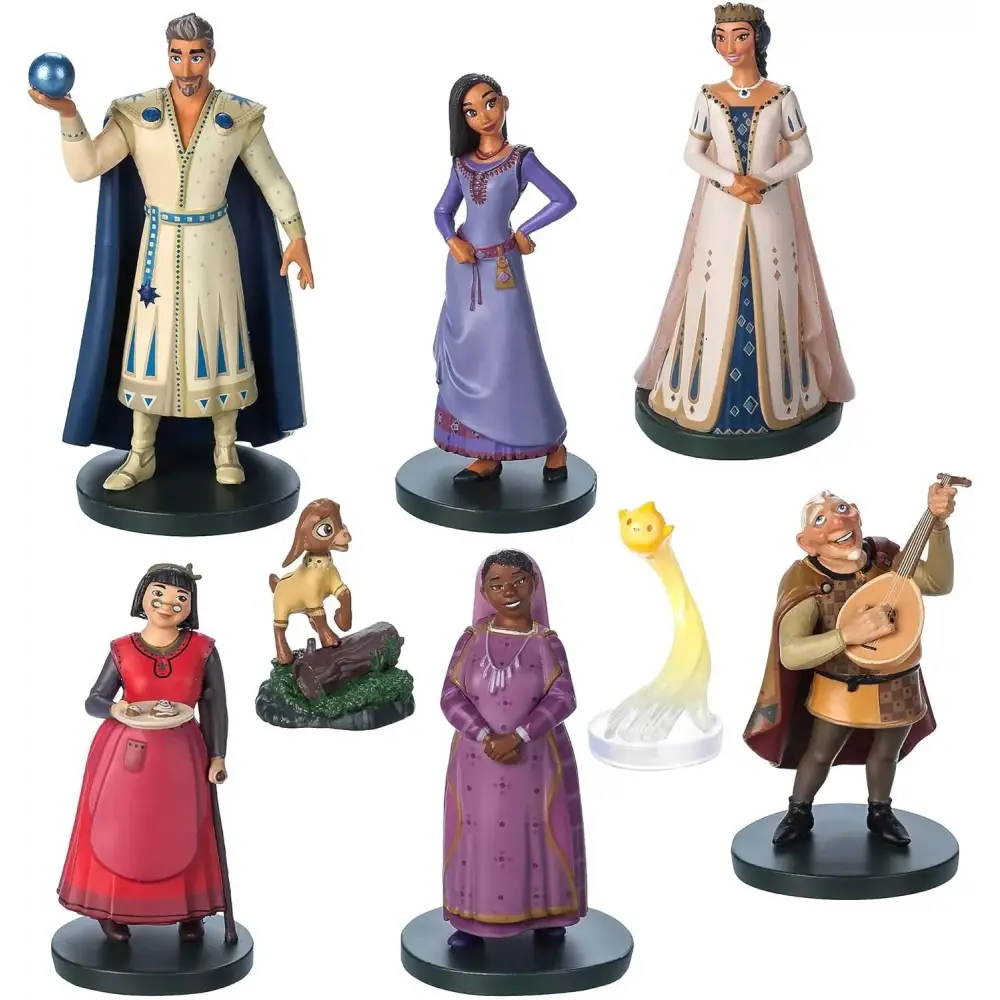 Disney Store Official Wish Deluxe 8-Piece Figurine Playset – Featuring Asha Star and More - Toys