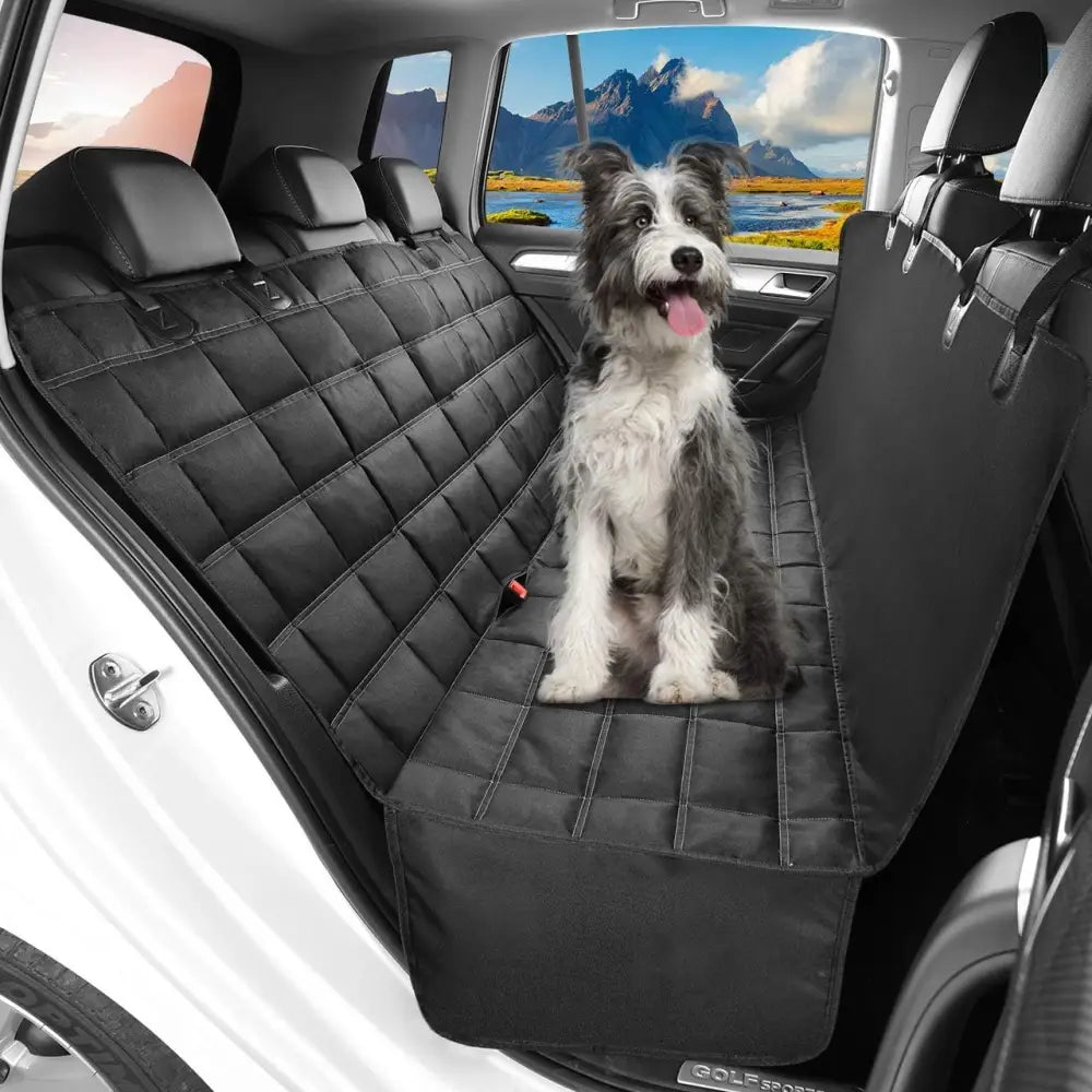 Dog Car Seat Cover 4-in-1 100% Waterproof Dog Car Hammock for Car Back Seat Scratchproof Nonslip Back Seat Cover