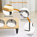 Double Bowl Dog Cat Feeder Elevated Stand Raised Dish Holder Feeding Food Water - 33*16*12cm