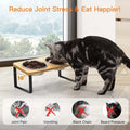 Double Bowl Dog Cat Feeder Elevated Stand Raised Dish Holder Feeding Food Water - 33*16*12cm