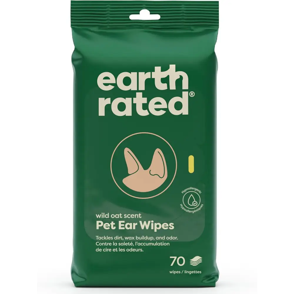 Earth Rated Hypoallergenic Dog Wipes for odour-controlling grooming and gentle cleaning