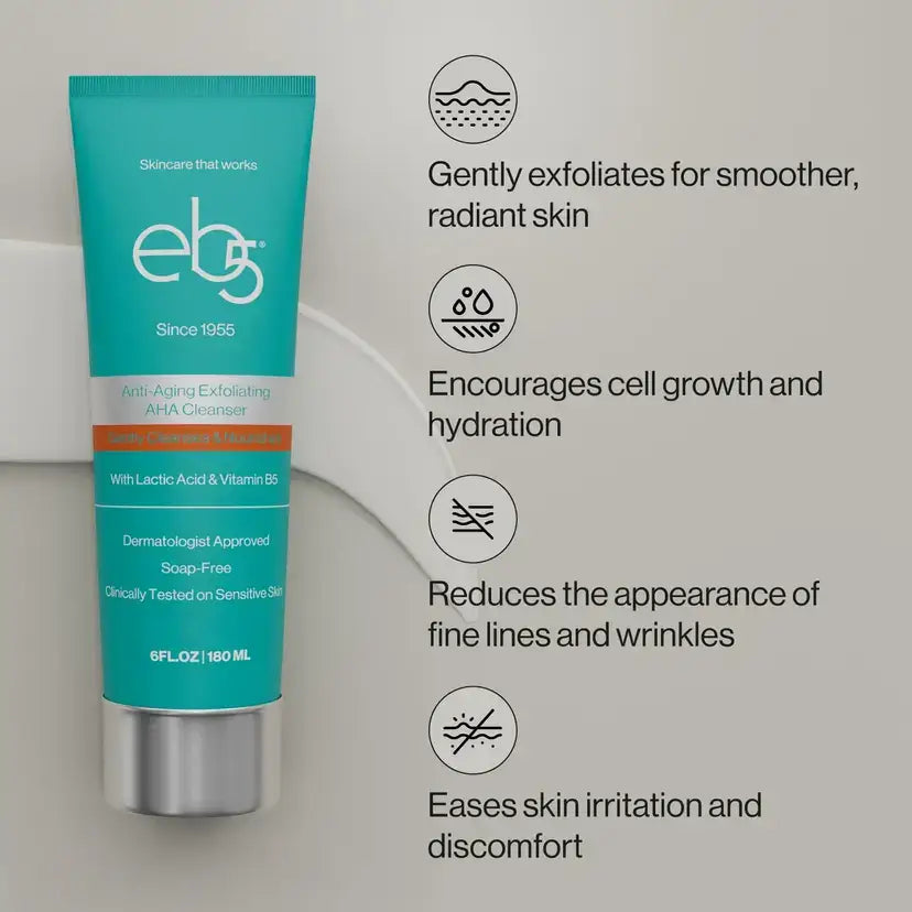 eb5 Exfoliating AHA Cleansing Lotion - Moisturizing Anti-Aging Cleanser