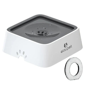 ELS PET 2L Dog Water Bowl with Filter Anti-Spill Slow Drinking Design Non-Slip Travel-Friendly Pet Water Bowl for Dogs