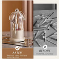 Ezebesta Makeup Brush Holder with Dome Lid, 360 Rotating Dustproof Organizer for Vanity