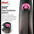 Flexi Neon Tape Orange Retractable Dog Leash with Chrome Snap Hook for dogs up to 15kg