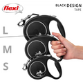 Black Flexi New Neon Tape Orange Small 5m Retractable Dog Leash with chrome snap hook